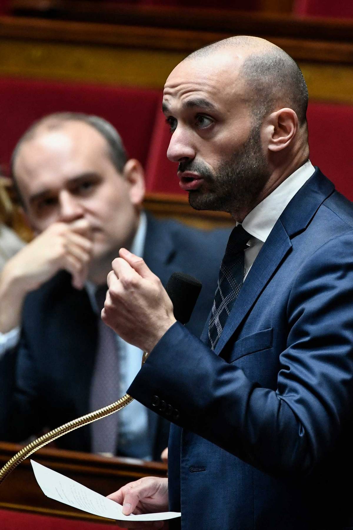 Benjamin Haddad speaks during a session at the French National Assembly in Paris, Feb. 27, 2024