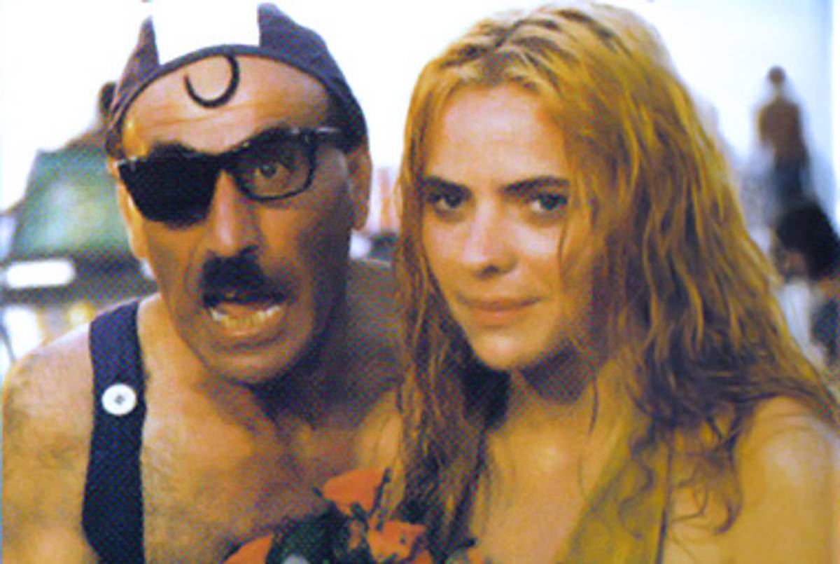 Yosef Shiloach, with costar Sharon Hacohen, as the hypochondriac Faruk in the 1986 hit comedy Alex Holeh Ahava, his most famous role.(Official movie poster)