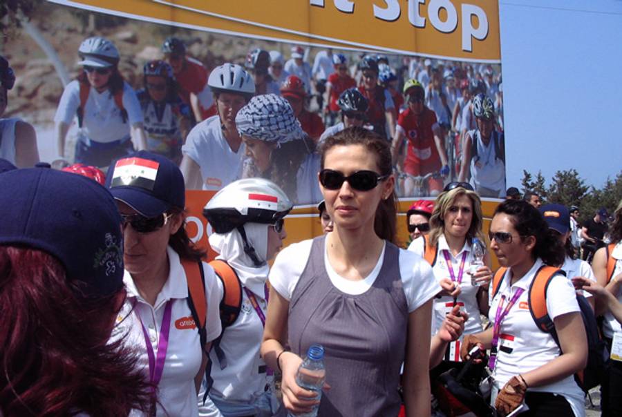 Asma al-Assad during the 2007 Follow the Women bike trip.(All photos by Parvaneh Vahidmanesh)