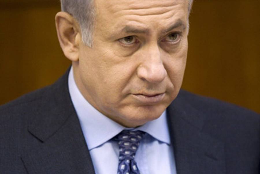Prime Minister Netanyahu yesterday at his weekly cabinet meeting.(Bernat Armangue - Pool/Getty Images)