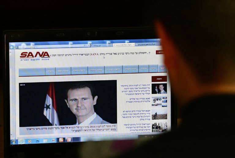 Syria's official SANA news agency website in Hebrew, accessed on November 3, 2014 in Damascus. (LOUAI BESHARA/AFP/Getty Images)