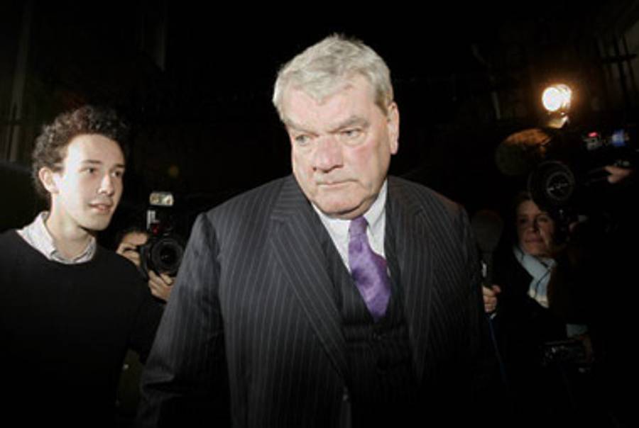 Irving leaving a debate at the Oxford Union in 2007.(Bruno Vincent/Getty Images)