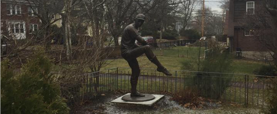 The 8 1/2-foot statue in Robert Gaynor's front yard in Newton, Mass.