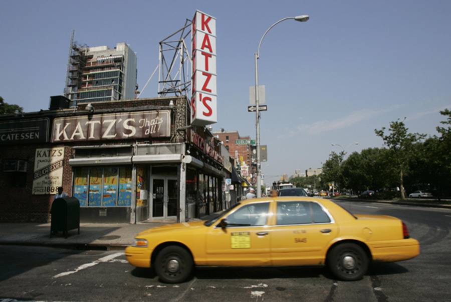 Katz's Delicatessen on the Lower East Side of Manhattan, 28 June 2007. (STAN HONDA/AFP/Getty Images)