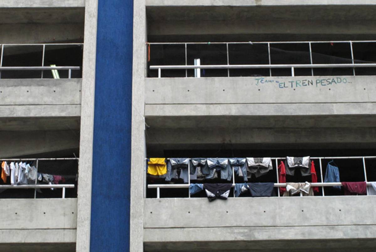 The parking lot of the Sambil Candelaria shopping mall, expropriated from a Jewish constructor in 2010, is now home to nearly 3,000 official squatters.