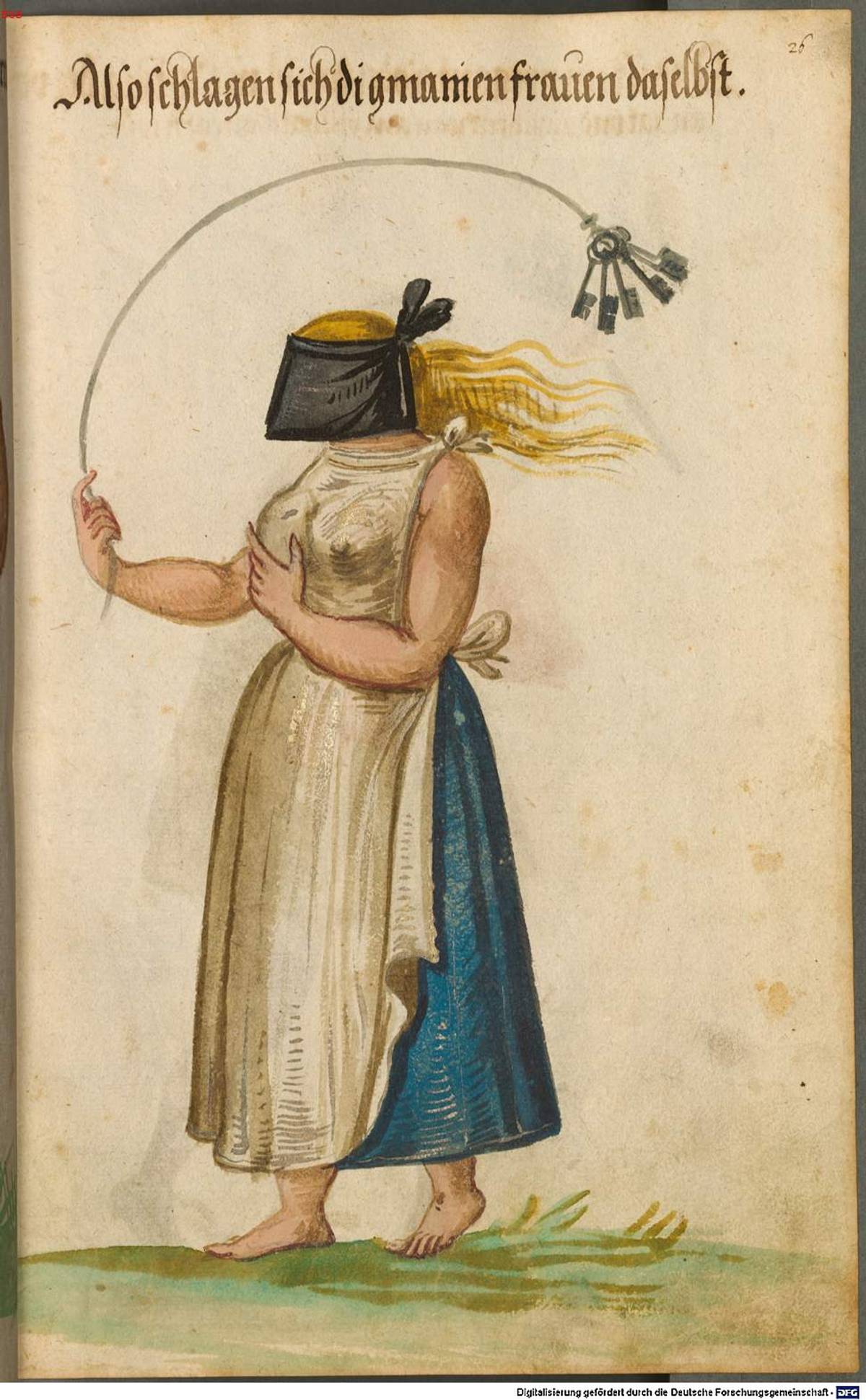 Self-flagellant, from ‘Kostümbuch’ (Costume Book); copy based on the costume book by Christoph Weiditz, Munich, circa 1600