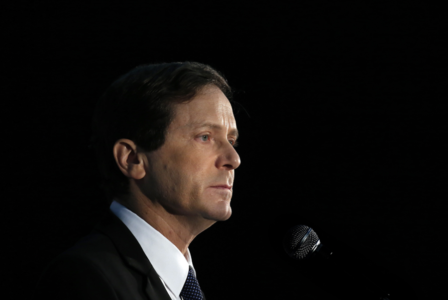 Israeli Labor Party leader Isaac Herzog at a political meeting in Tel Aviv on December 14, 2014. (Thomas Coex/AFP/Getty Images)