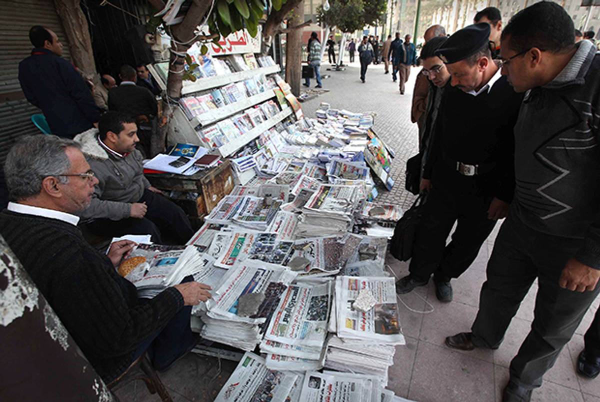 A newspaper stand in Cairo, Egypt. (Peter Macdiarmid/Getty Images)