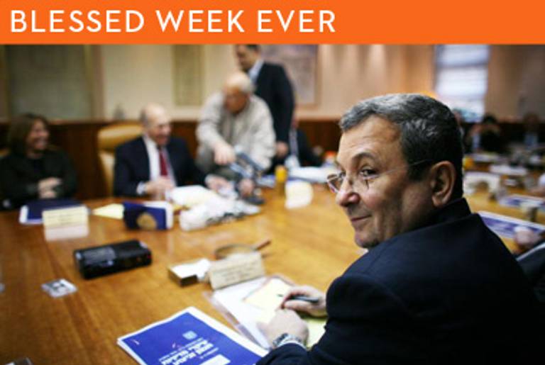 Ehud Barak at a weekly Cabinet meeting.(Uriel Sinai/Getty Images)