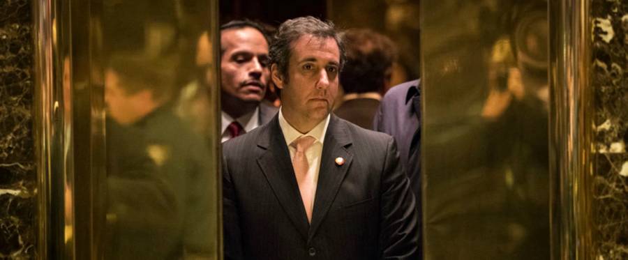 Michael Cohen, personal lawyer for President-elect Donald Trump, gets into an elevator at Trump Tower, Dec. 12, 2016, in New York City. 