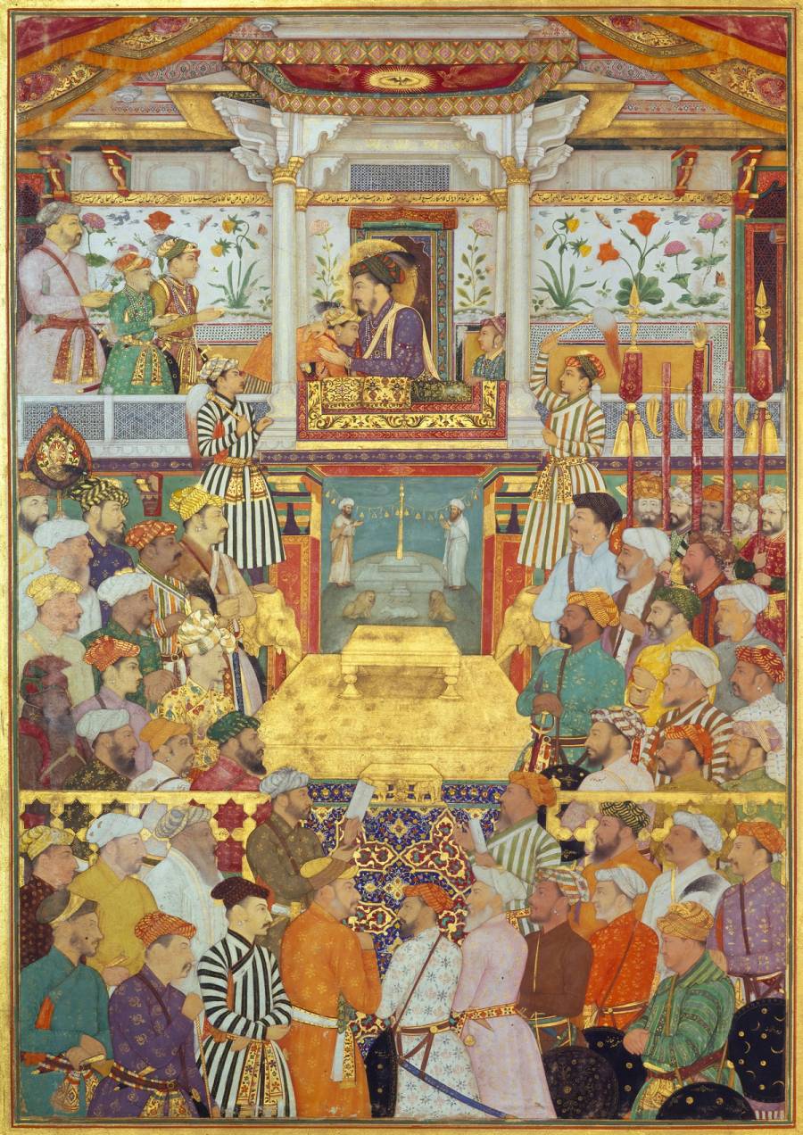 From 'Padshahnama,' (Chronicle of the Emperor Shah Jahan), a group of works written as the official history of the reign of the Mughal Emperor Shah Jahan, the fifth emperor of the Mughal Empire, reigning from January 1628 until July 1658