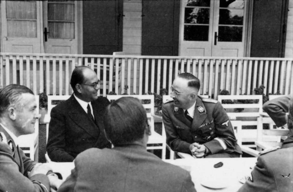 Subhas Chandra Bose with Heinrich Himmler, 1942