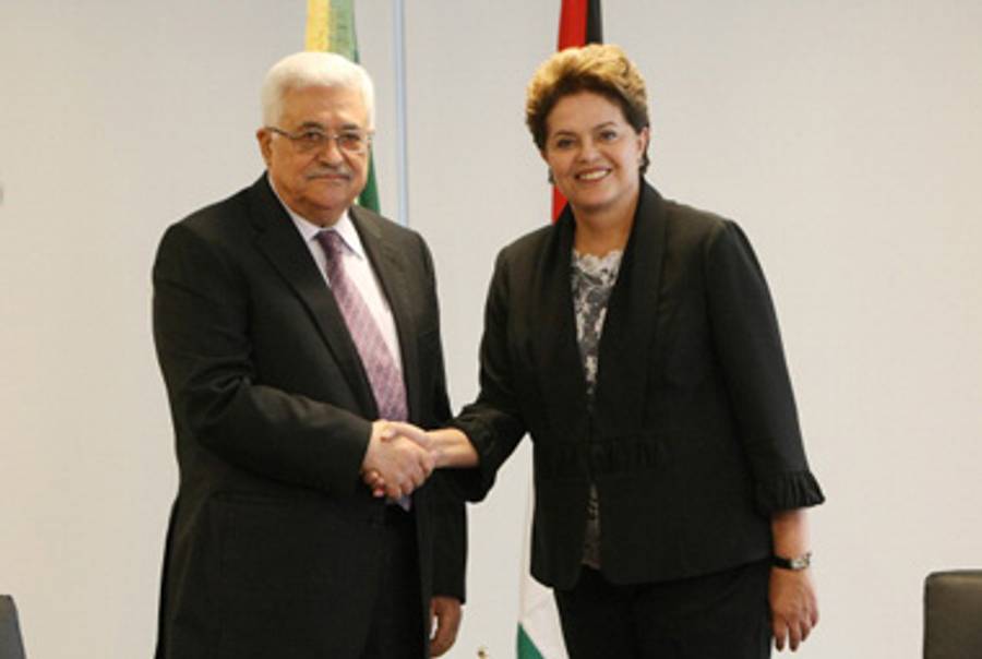 Palestinian President Abbas and Brazilian President Dilma Rousseff.(Jorge William/Globo via Getty Images)