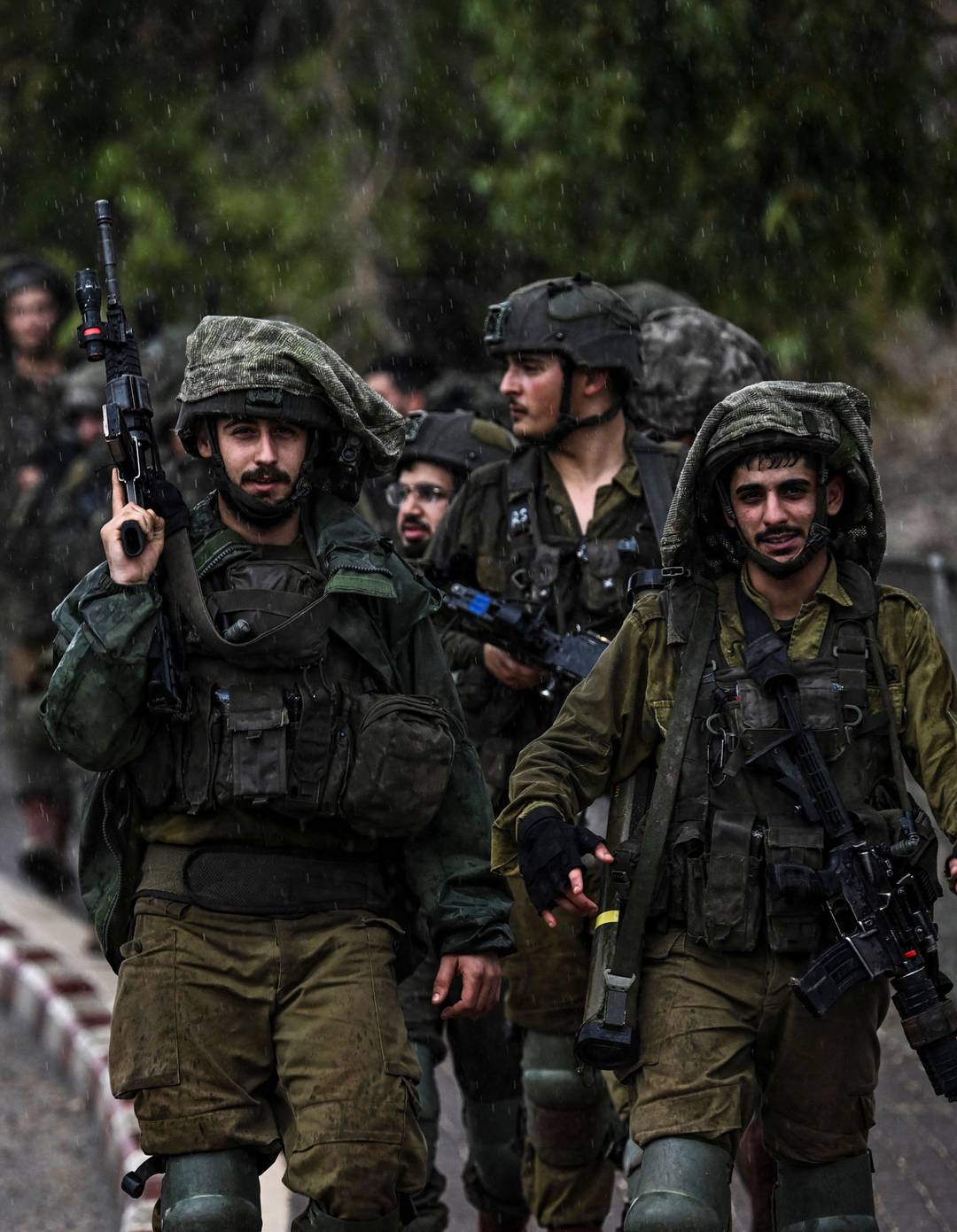 Israel Defense Forces soldiers patrol an undisclosed area on Oct. 15, 2023