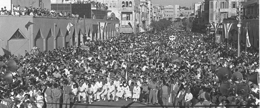 May Day March in 1957, Tel Aviv.