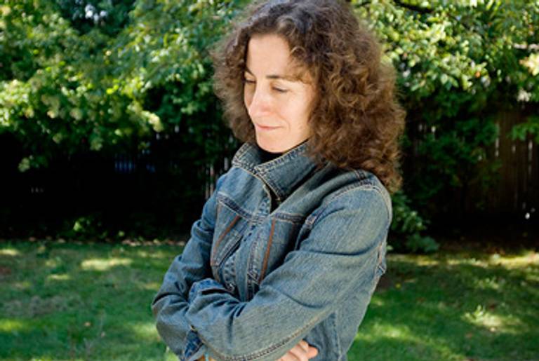 Janis Bellow in her Brookline, Mass., backyard, September 22, 2010.(Jared Leeds)